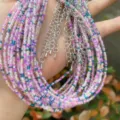 Böhmische bunte Rocailles Perlen Halskette mehrsträngige ethnische Statement Schmuck Damen - Farbe 23 (Mehrfarbig)