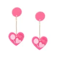 Süße handgefertigte Fimo Herz Lutscher Ohrringe Mode rosa Schmuck für Damen Geschenke. - Langes Lutscher Süßigkeiten Rosa Modell (7号)