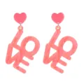 Uebertriebene rosa Acryl LOVE Buchstaben Herz Ohrringe, stilvoller und niedlicher Schmuck. - Pink Acryl LOVE Stil (21号)