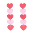 Lange Acryl Herz Ohrringe in Rot und Rosa baumelnder süßer Stil für Damen Mode Schmuck - Rot Pink Mehrlagiger Stil (1号)