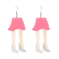 Kreative Acryl Ohrringe mit rosa Rock und Glitzer High Heels, lustiger und einzigartiger Look. - Stil 9 (Rosa Rock Beine)
