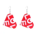 Rote herzförmige Acryl Ohrringe mit weißem Love Buchstaben Design, stilvoller Modeschmuck. - Stil 1 (Herz LOVE)