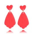 Rote Herzen Schale Ton lange Ohrringe süßer Stil Party Valentinstag Geschenk Schmuck. - Herz- Und Schalenfächer-Nähstil (2号)