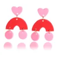 Süße rosa Herz und rote Halbkreis Acryl Ohrringe Mode Party Schmuck Damen Geschenk - Acryl Herz Halbkreis Stil (3号)