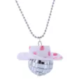 Diskokugel Cowboyhut Halskette fur Party Festival Schmuck rosa Kuhmuster Anhanger - Halskette / Rosa Kuhmuster