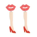 Kreative Acryl rote Lippen High Heel Beine Ohrringe, ausgefallener Modeschmuck für Frauen. - Stil 10 (Rote Lippen Beine)