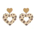 Modische Acryl Leo Print Herz Ohrringe hohle elegante Damen Schmuck Accessoires Geschenk - Gold Leoparden Hohl Stil (7号)