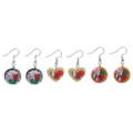 Süße Fruchtemajolika Tropfen Ohrringe Set mit lustigen Wassermelone Mustern für Mädchen. - Set 10