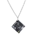 Pendentif de carte de circuit imprimé électronique cyberpunk variante style hip-hop urbain chic - Collier / Noir