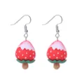 Süße Erdbeer-Eiscreme-Ohrringe süße Frucht-Baumel-Ohrringe Sommer frischer Schmuck Geschenke Damen - Erdbeere Ohrhaken