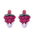 Süße rosa Beeren Frucht Ohrringe süß Cartoon Popsicle Stil Ohrstecker für den Sommer. - Trauben Ohrringe