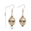 Gold disco ball drop earrings for women, 70s style 4.5cm metallic lantern ball dangle jewelry. - Gold Ear Hooks