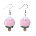 Süsse Cartoon Eiscreme Ohrringe rosa Harz Tropfen Ohrringe für Damen Mädchen Schmuck - Pfirsich Ohrhaken