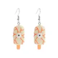 Halloween eyeball popsicle resin dangle earrings, quirky spooky food play jewelry gifts. - Earring Hooks / Eyeball Ice Cream