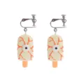 Halloween scary eyeball popsicle clip-on earrings quirky resin food art novelty jewelry accessory - Clip-On Earrings / Eyeball Ice Cream