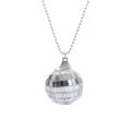 Collana con ciondolo palla da disco argento stile anni 70 festa gioielli donna trendy - Collana d'Argento / 30mm