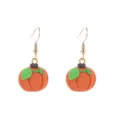 Nahaufnahme von handgemachten Fimo Kürbis Ohrringen, süßes Herbst Design für Thanksgiving. - Kürbis (Ohrhaken)