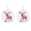 Weihnachtliche Holzohrringe mit Elch und Geschenkbox, ideal fuer festliche Partys. - Stil 3 (Rentier)
