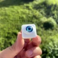 Blaues Auge Harz quadratischer Ring neuartige geometrische Fingerring Statement Modeschmuck - Größe 7 / Solid Weiß Blau