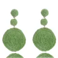 Grüne Bast geflochtene bohemian Ohrringe für Sommer Strand Urlaub und modische Outfits. - Matcha-Grün