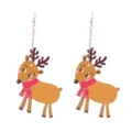 Weihnachten Holz Rentier lange Kette Ohrringe Damen festliche Party Mode Schmuck - Stil 5 (Langes Rentier)