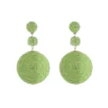 Grüne Bast geflochtene Ohrringe Böhmischer Sommer Strand Urlaub Schmuck Accessoires Chic - Hellgrün