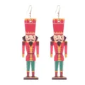 Hölzerne Nussknacker Ohrringe mit Anhänger, detaillierter Weihnachtsschmuck für Party. - Stil 9 (Nussknacker)
