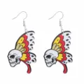 Punk Gothic Totenkopf Schmetterling Ohrringe Einzigartige Grusel Coole Ohrhänger Art - Totenkopf Und Schmetterlingsflügel Seltsame Form