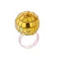 Anello con sfera disco dorata da donna gioiello vintage per feste accessorio moda. - Anello d'Oro