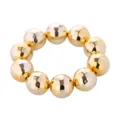 Dettaglio in primo piano di bracciale anello sfera palla disco in metallo dorato, gioiello da festa. - Bracciale Oro (Lucido)