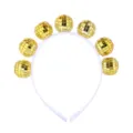 Cerchietto con palla da disco dorata per donna festa stile anni 70 accessorio luminoso - Fibbia per Capelli Dorata