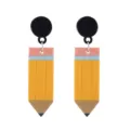 Süße kreative Bleistift Ohrringe für Damen, originelle Lehrer Schüler Schmuck Geschenke. - Stil B Gelber Ohrstecker