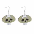 Punk Stil niedliche Totenkopf Ohrringe für Damen, ausgefallene Geist Ohrhänger für Alltag Party. - Totenkopf Weißes Kreuz Zähne