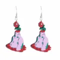 Einzigartige Gothic Punk Ohrringe mit surrealem Rosen- und Vasen-Design für den Alltag. - Menschliche Vase Rote Rose