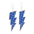 Boucles d'oreilles pendantes éclair en acrylique motif baseball bijoux de sport tendance - Style Baseball (Crochet N° 2)