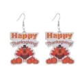 Erntedankfest Holzohrringe mit niedlichem Truthahn und Kürbis Design, idealer Herbstschmuck. - Größe 5
