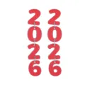 Rote 2026 Zahlen lange Ohrringe hängend Holz numerisch Mode Schmuck Party Zubehör - Ohrstecker (Zahlen 2026) / Rot