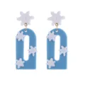 Blaue Bogen Ohrringe mit schönen weißen Schneeflocken Design, modischer Winterschmuck Detail. - Schneeflocken Stil (2号) / Nummer 2