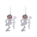 Halloween houten skeleton pompoen hangende oorbellen voor leuke feestdag decoratie - Skelet Pompoen Hoofd Stijl (Nr. 9)