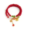 Rotes Kristallperlenarmband mit glücklichen Goldanhängern für das chinesische Neujahr. - Doppellagiger Stil 3