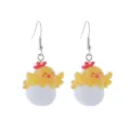 Cute cartoon chick in egg drop earrings, sweet Easter jewelry gifts for women and girls. - Cute Hatching Chick Style (3)