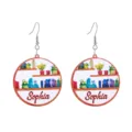 Pendientes colgantes de acrílico con diseño de estantería y nombre, joyería de moda. - Estilo Redondo con Nombre (5号)