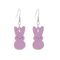 Süße rosa Hase Holz Ohrringe Süßigkeiten Stil Festliche Party Ohrschmuck für Frauen - Ohrhaken / Rosa