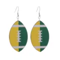 Boucles d'oreilles en bois football américain style sport de campus bijoux imprimés - Style 5 Contraste Géométrique
