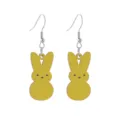 Niedliche gelbe Hase Holz Ohrringe für Damen, süße Osterfest Party Schmuck Geschenke. - Ohrhaken / Gelb