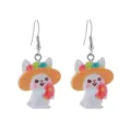 Ostern Hase Ohrringe süße Cartoon Kaninchen Ei hängende Ohrstecker Schmuck Geschenke - Weißer Hase Stil (9)