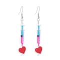 Acryl spuit hart oorbellen, novelty medische zuster thema bungelende sieraden. - Stijl 7 (Spuit en Hart Vorm)
