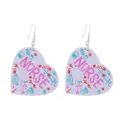 Cute nurse wooden heart earrings with medical stethoscope print, creative medical drop earrings. - NURSE Heart Style (No 3)