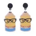 Cute acrylic pencil earrings for teachers, funny cartoon crayon student gift jewelry drop dangles. - Cute Pencil Style (E2024-47)