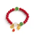 Rotes Kristallperlen-Armband zum Jahr des Drachen mit Glücksbringern und Tierkreis-Symbolen. - Stil 1 (1)